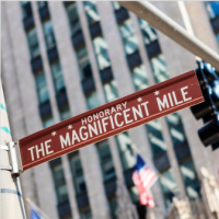 The magnificent mile sign in Chicago